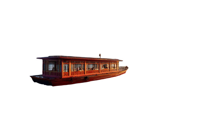Chinese Wooden Boat Vinyl Car Decal Sticker – Waterproof & UV-Resistant 8"