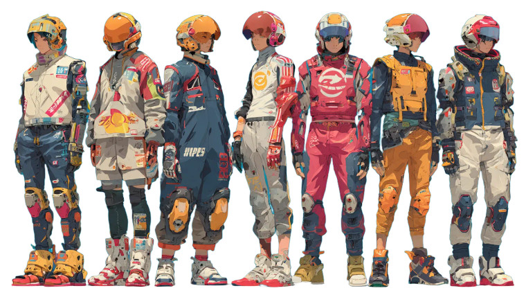 Futuristic Anime Warriors Vinyl Car Decal Sticker – Waterproof & UV-Resistant 8"