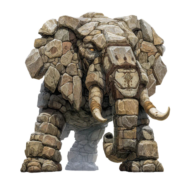 Stone Elephant Golem Vinyl Car Decal Sticker – Waterproof & UV-Resistant 8"