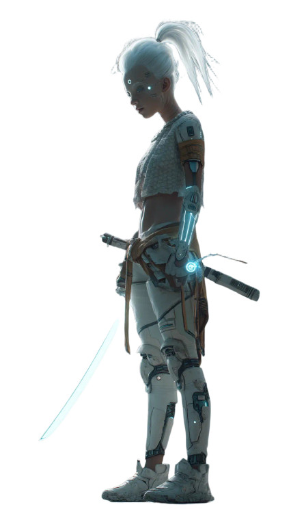 Cyberpunk Warrior Girl V7 Vinyl Car Decal Sticker – Waterproof & UV-Resistant 8"