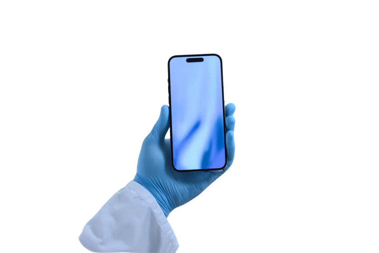 Hand Holding Iphone V5 Vinyl Car Decal Sticker – Waterproof & UV-Resistant 8"