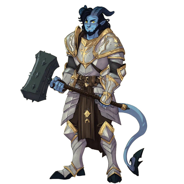 Tiefling Paladin V13 Vinyl Car Decal Sticker – Waterproof & UV-Resistant 8"