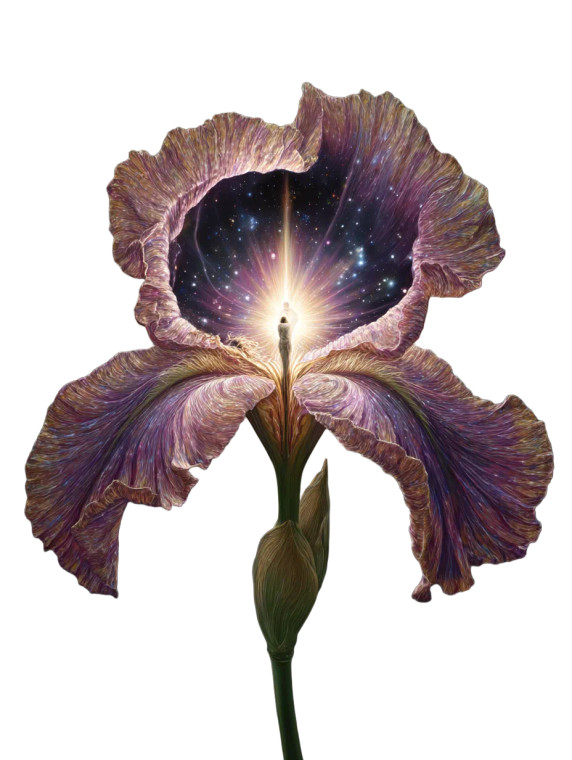 Cosmic Iris Flower Vinyl Car Decal Sticker – Waterproof & UV-Resistant 8"