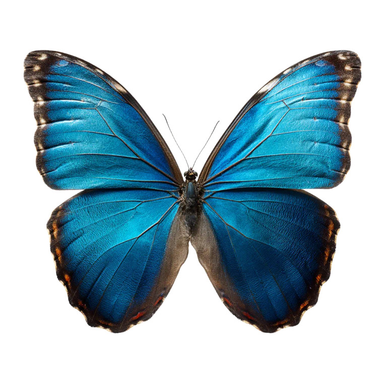 Blue Morpho Butterfly V4 Vinyl Car Decal Sticker – Waterproof & UV-Resistant 8"