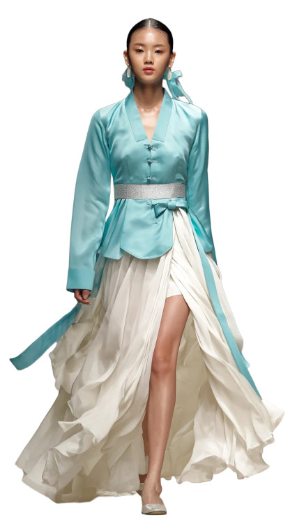 Modern Tiffany Hanbok Vinyl Car Decal Sticker – Waterproof & UV-Resistant 8"