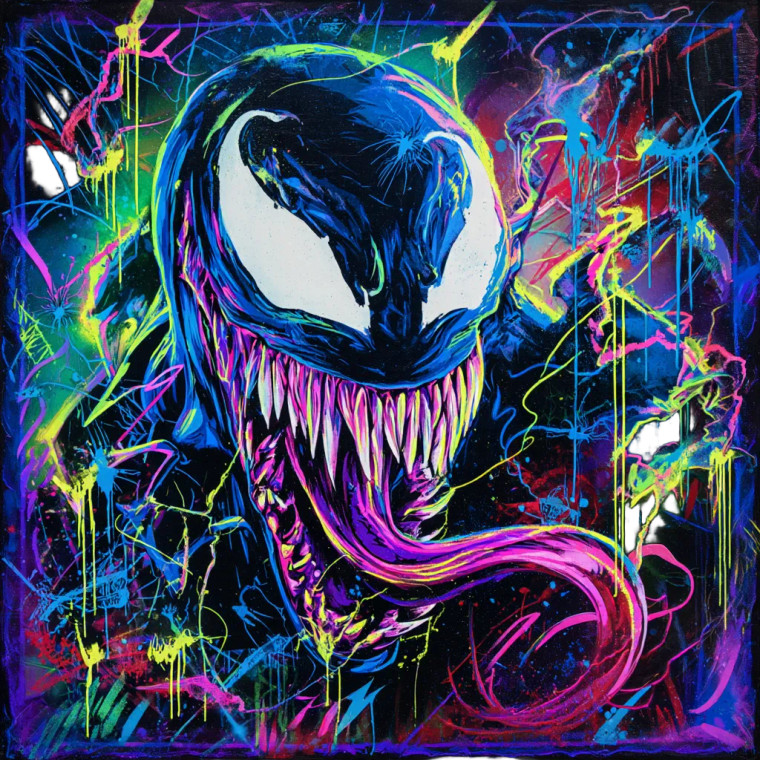 Neon Venom Graffiti Vinyl Car Decal Sticker – Waterproof & UV-Resistant 8"