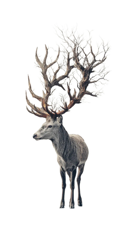 Surreal Deer Vinyl Car Decal Sticker – Waterproof & UV-Resistant 8"