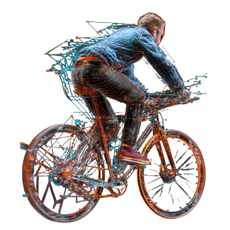 Bicycle Motion Capture Vinyl Car Decal Sticker – Waterproof & UV-Resistant 8"