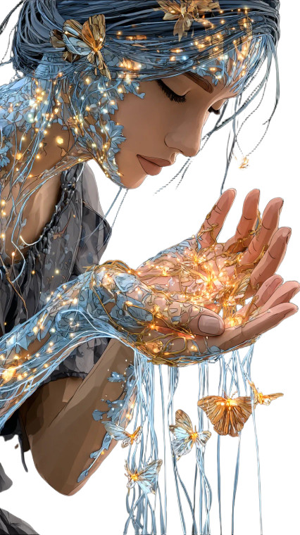 Glowing Energy Hands Vinyl Car Decal Sticker – Waterproof & UV-Resistant 8"