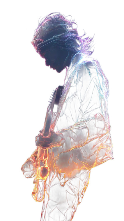 Ethereal Rock Guitarist Vinyl Car Decal Sticker – Waterproof & UV-Resistant 8"