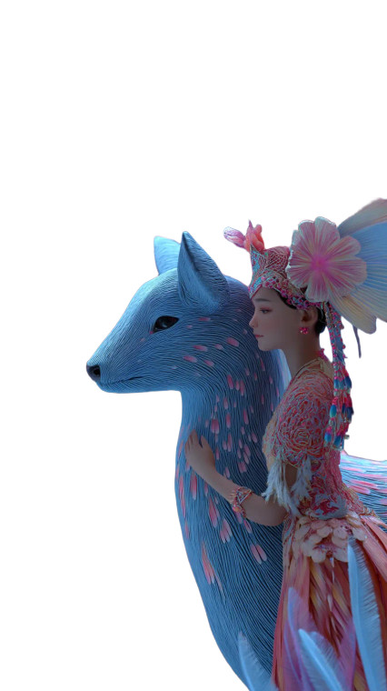 Divine Deer & Beauty V2 Vinyl Car Decal Sticker – Waterproof & UV-Resistant 8"