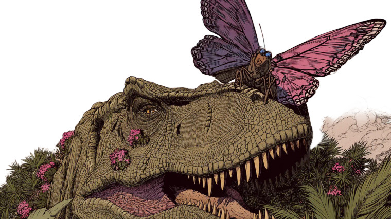 Butterfly Vs T-Rex Vinyl Car Decal Sticker – Waterproof & UV-Resistant 8"