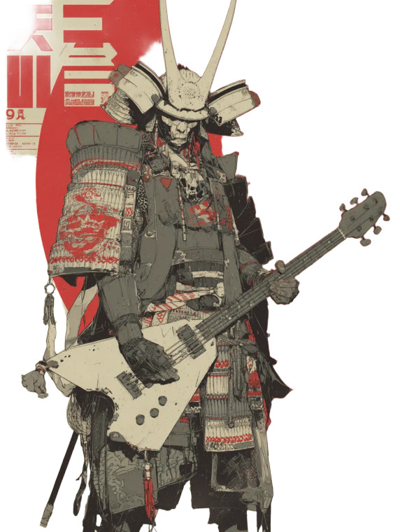 Samurai Metal Band Vinyl Car Decal Sticker – Waterproof & UV-Resistant 8"