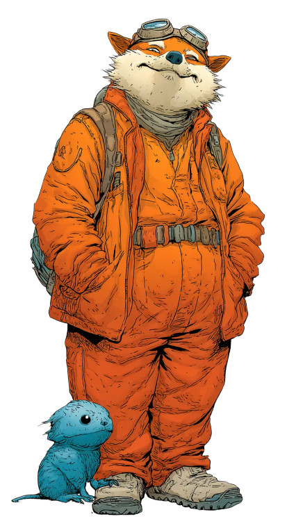 Space Fox Worker Vinyl Car Decal Sticker – Waterproof & UV-Resistant 8"