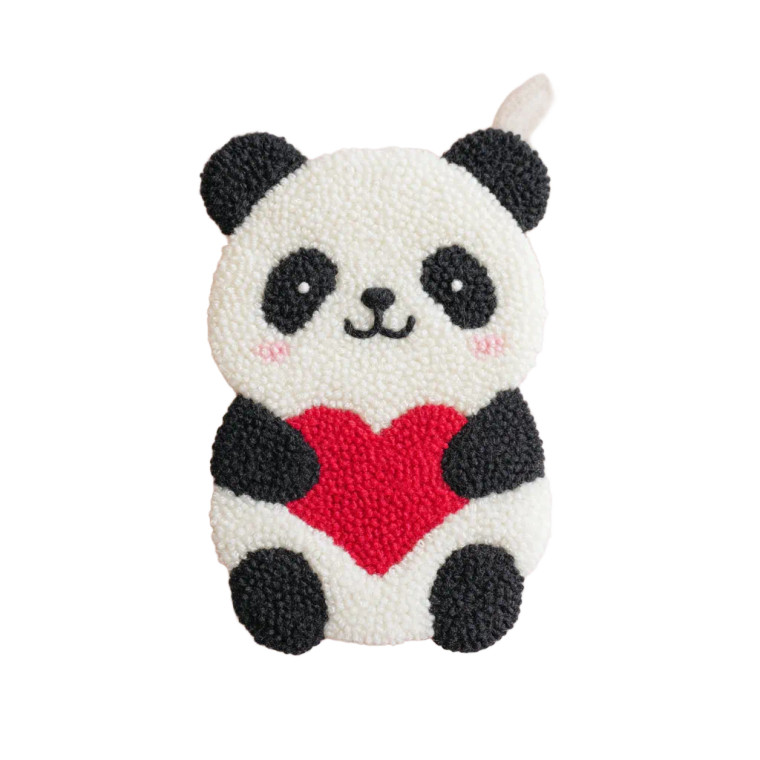 Cute Panda Embroidery Vinyl Car Decal Sticker – Waterproof & UV-Resistant 8"