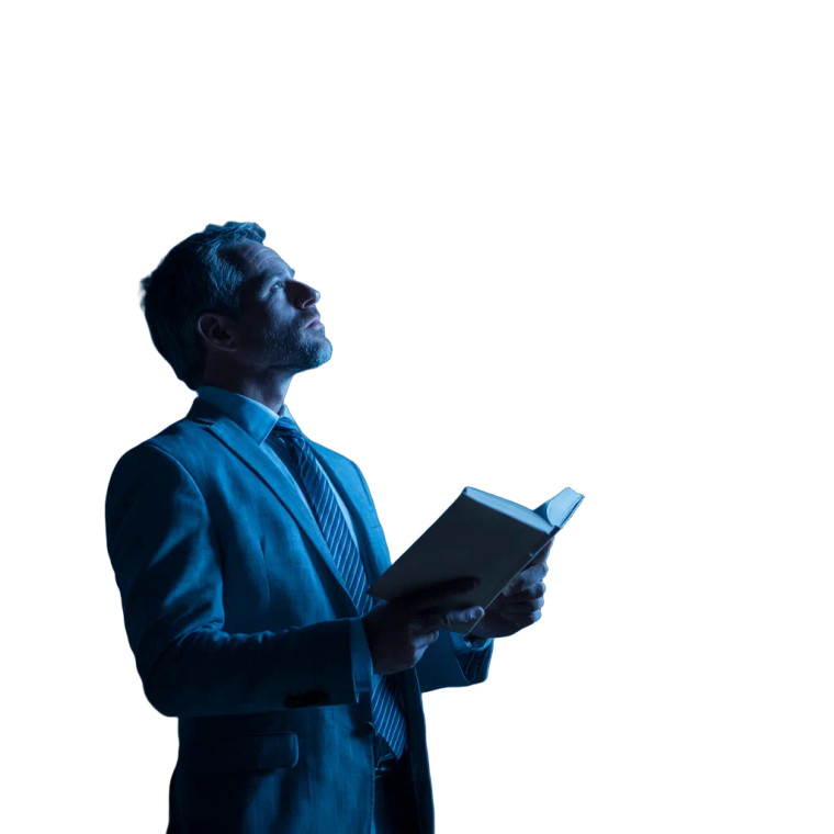Man With Book Vinyl Car Decal Sticker – Waterproof & UV-Resistant 8"