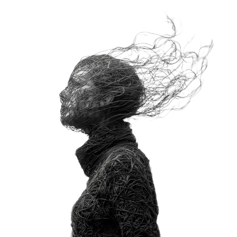 Enigmatic Wire Woman Vinyl Car Decal Sticker – Waterproof & UV-Resistant 8"