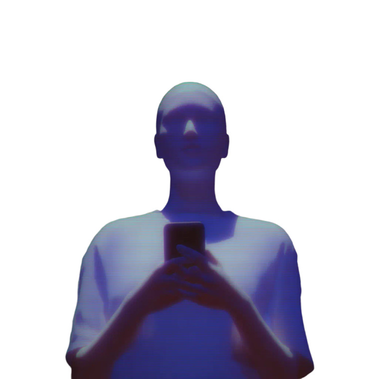 Futuristic Person Glow Vinyl Car Decal Sticker – Waterproof & UV-Resistant 8"