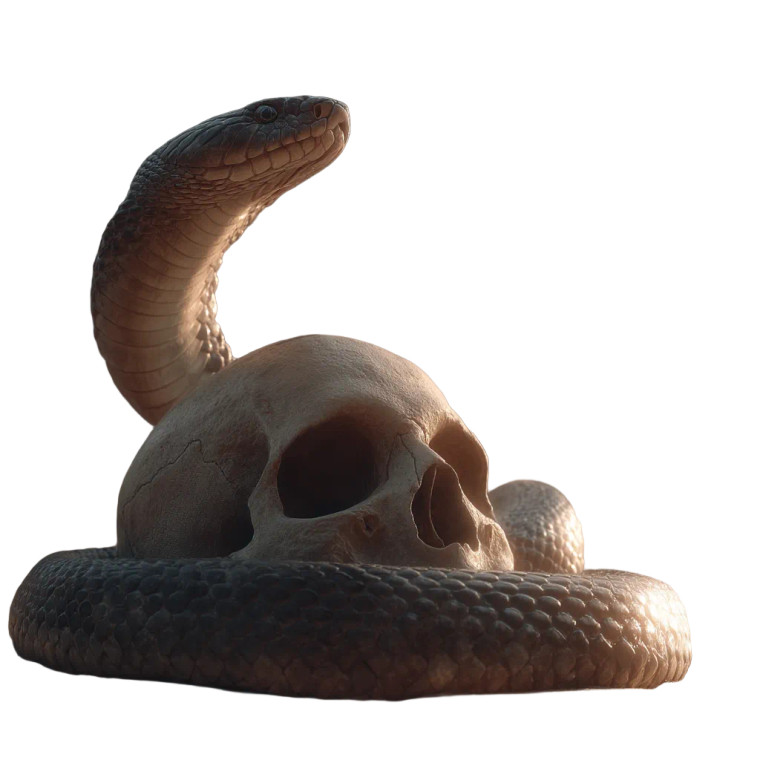 King Cobra Skull Vinyl Car Decal Sticker – Waterproof & UV-Resistant 8"