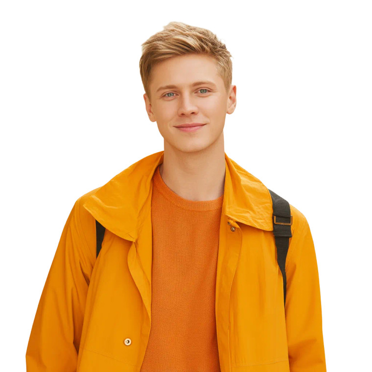 Cheerful Young Man V4 Vinyl Car Decal Sticker – Waterproof & UV-Resistant 8"