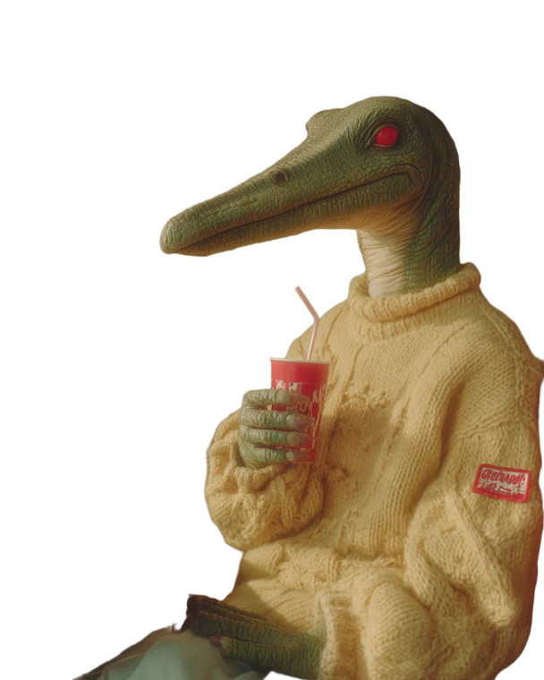Vintage Dinosaur Ad Vinyl Car Decal Sticker – Waterproof & UV-Resistant 8"