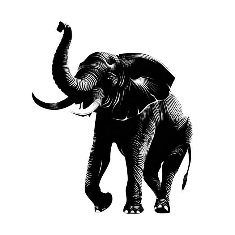 Elephant Icon V2 Vinyl Car Decal Sticker – Waterproof & UV-Resistant 8"