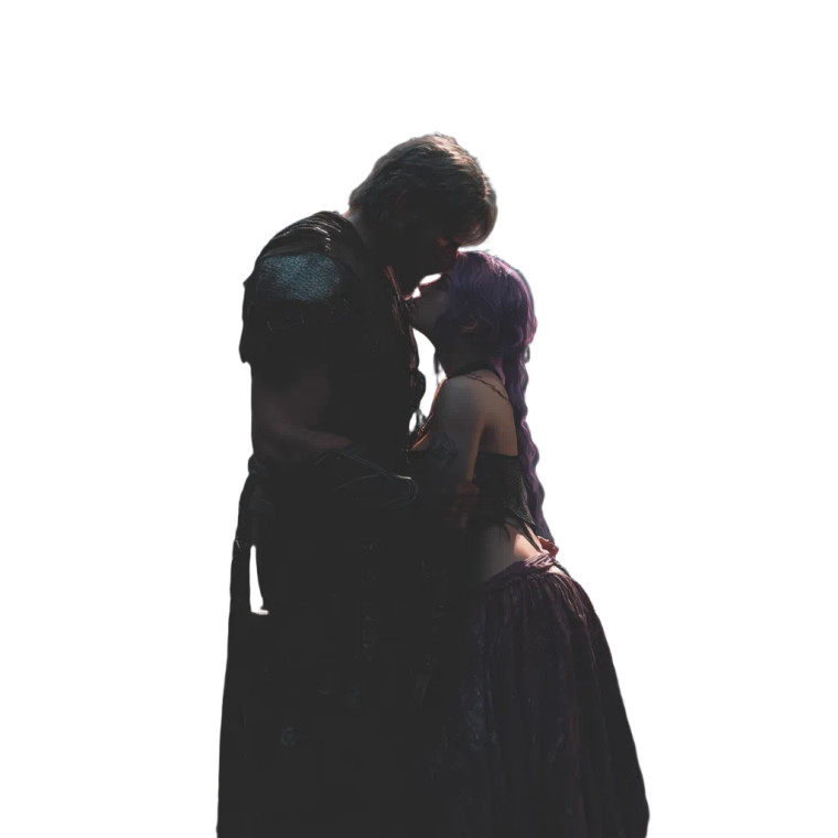 Romantic Fantasy Embrace Vinyl Car Decal Sticker – Waterproof & UV-Resistant 8"