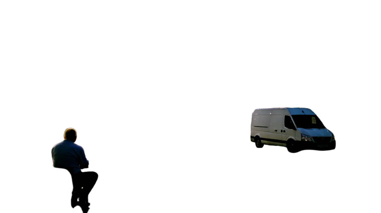 Man At Desk V2 Vinyl Car Decal Sticker – Waterproof & UV-Resistant 8"