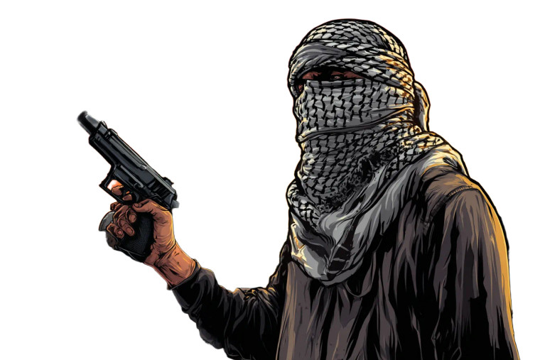 Bedouin Man Pistol Vinyl Car Decal Sticker – Waterproof & UV-Resistant 8"