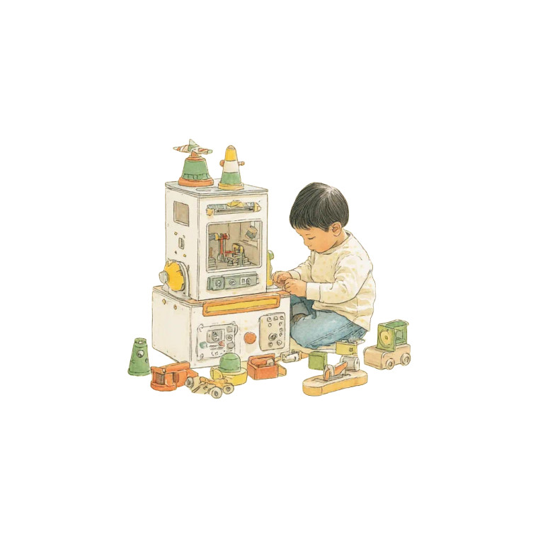 Toddler With Toy Vinyl Car Decal Sticker – Waterproof & UV-Resistant 8"