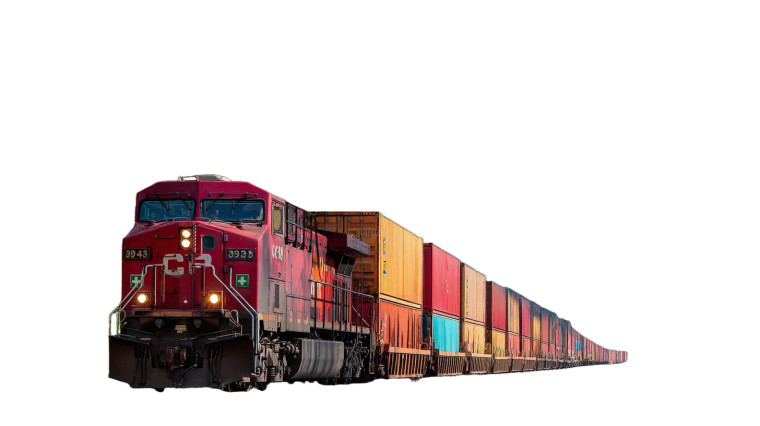 Colorful Freight Train Vinyl Car Decal Sticker – Waterproof & UV-Resistant 8"