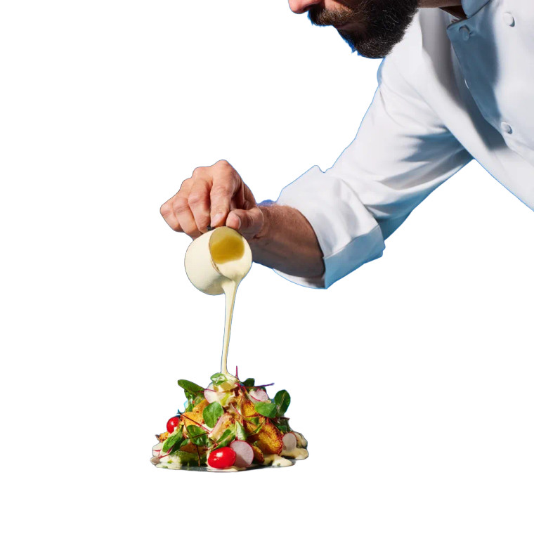 Chef Pouring Sauce Vinyl Car Decal Sticker – Waterproof & UV-Resistant 8"