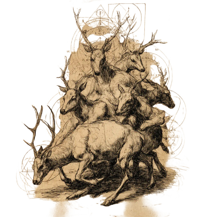 Esoteric Deer Transformation Vinyl Car Decal Sticker – Waterproof & UV-Resistant 8"