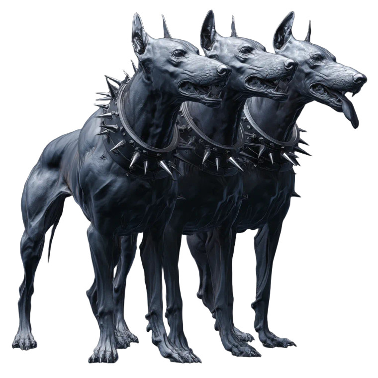 Three-Headed Hellhound V4 Vinyl Car Decal Sticker – Waterproof & UV-Resistant 8"