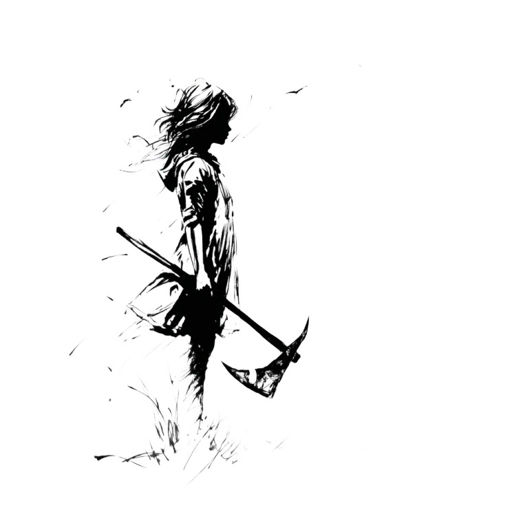 Girl With Pick Axe Vinyl Car Decal Sticker – Waterproof & UV-Resistant 8"