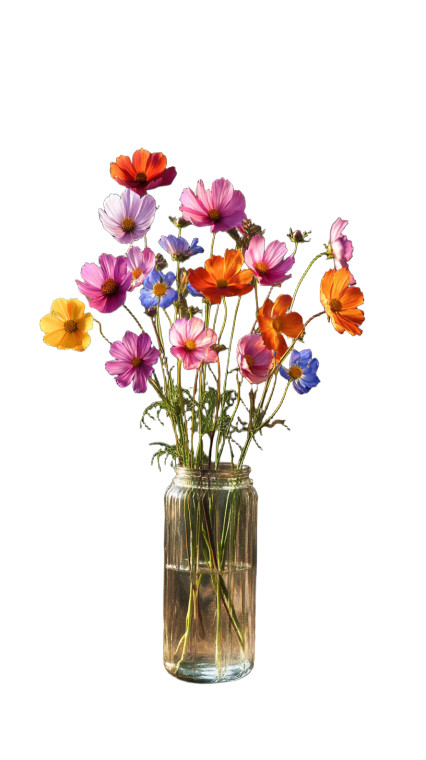 Wildflower Vase Vinyl Car Decal Sticker – Waterproof & UV-Resistant 8"