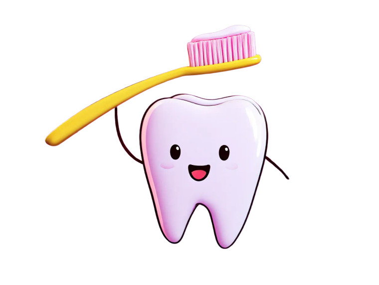 Happy Tooth Brushing Vinyl Car Decal Sticker – Waterproof & UV-Resistant 8"