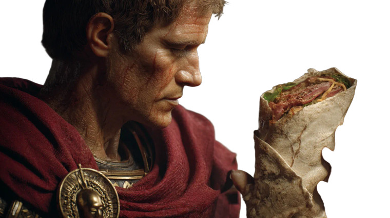 Caesar With Shawarma Vinyl Car Decal Sticker – Waterproof & UV-Resistant 8"