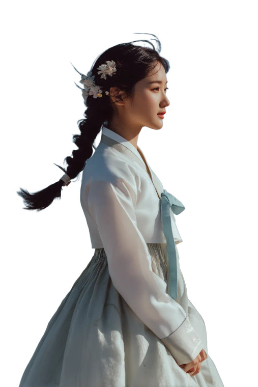 Elegant Hanbok Woman V2 Vinyl Car Decal Sticker – Waterproof & UV-Resistant 8"