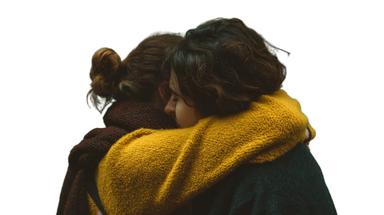 Friends Hugging Vinyl Car Decal Sticker – Waterproof & UV-Resistant 8"