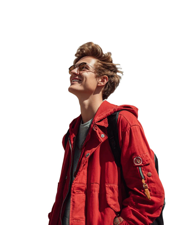 Smiling Young Man V9 Vinyl Car Decal Sticker – Waterproof & UV-Resistant 8"