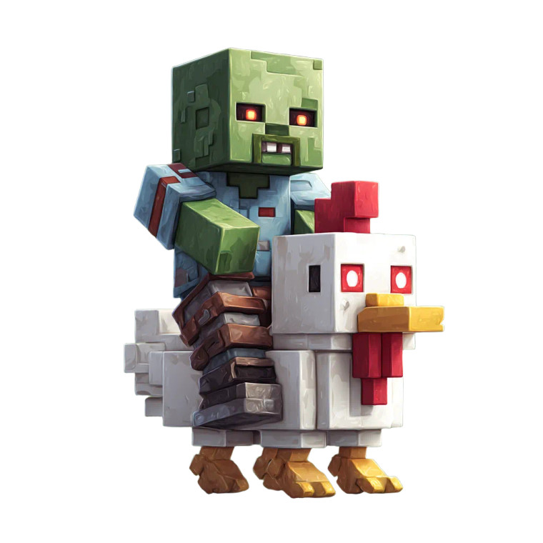 Blocky Zombie Rider Vinyl Car Decal Sticker – Waterproof & UV-Resistant 8"