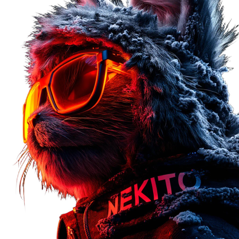 Nekito Furry Vinyl Car Decal Sticker – Waterproof & UV-Resistant 8"