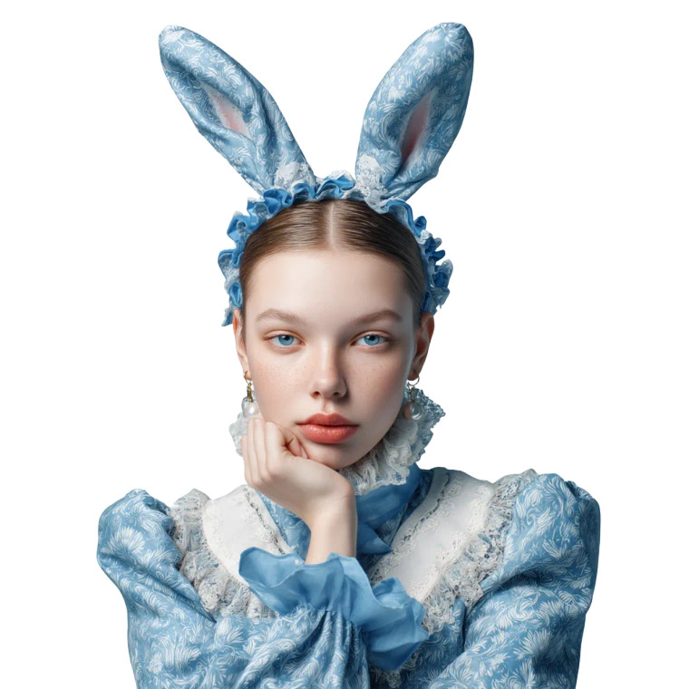 Rabbit-Eared Girl Vinyl Car Decal Sticker – Waterproof & UV-Resistant 8"