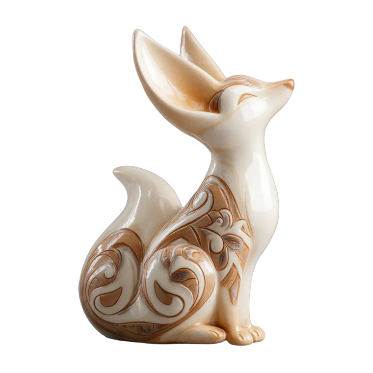 Elegant Fox Sculpture Vinyl Car Decal Sticker – Waterproof & UV-Resistant 8"