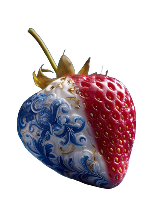 Painted Strawberry Vinyl Car Decal Sticker – Waterproof & UV-Resistant 8"