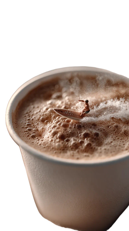 Coffee Cup Surfer Vinyl Car Decal Sticker – Waterproof & UV-Resistant 8"