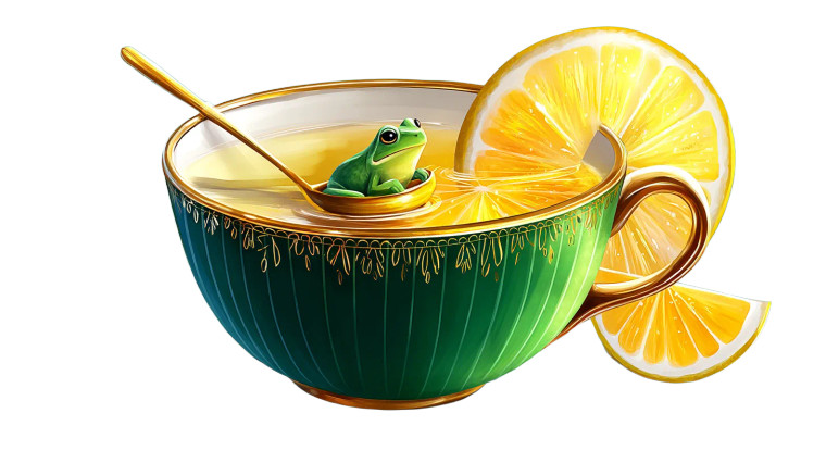 Frog In Teacup Vinyl Car Decal Sticker – Waterproof & UV-Resistant 8"
