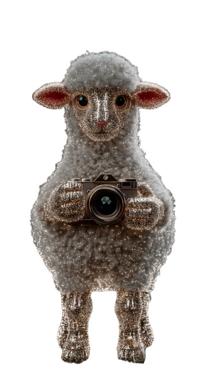 Photographer Sheep Vinyl Car Decal Sticker – Waterproof & UV-Resistant 8"