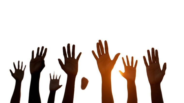 Raised Hands Unity Vinyl Car Decal Sticker – Waterproof & UV-Resistant 8"